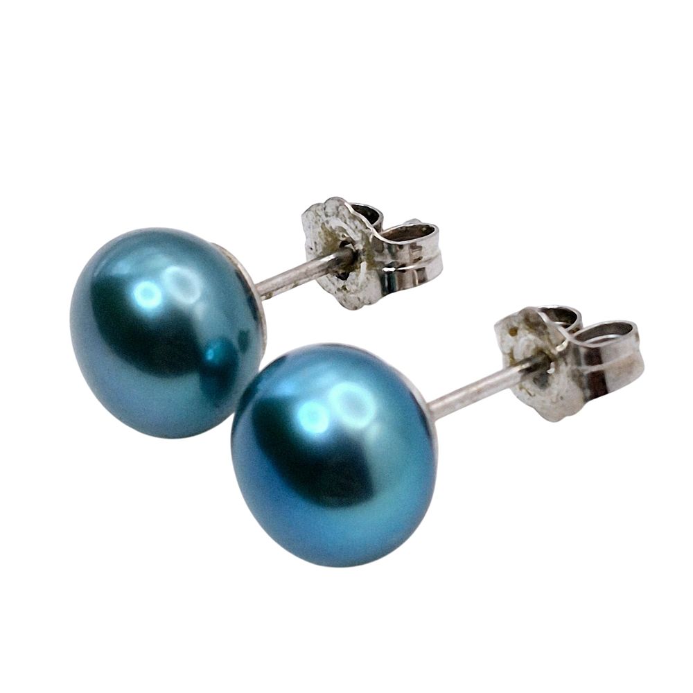 Lot 169: Sterling Pearl Stud Earrings