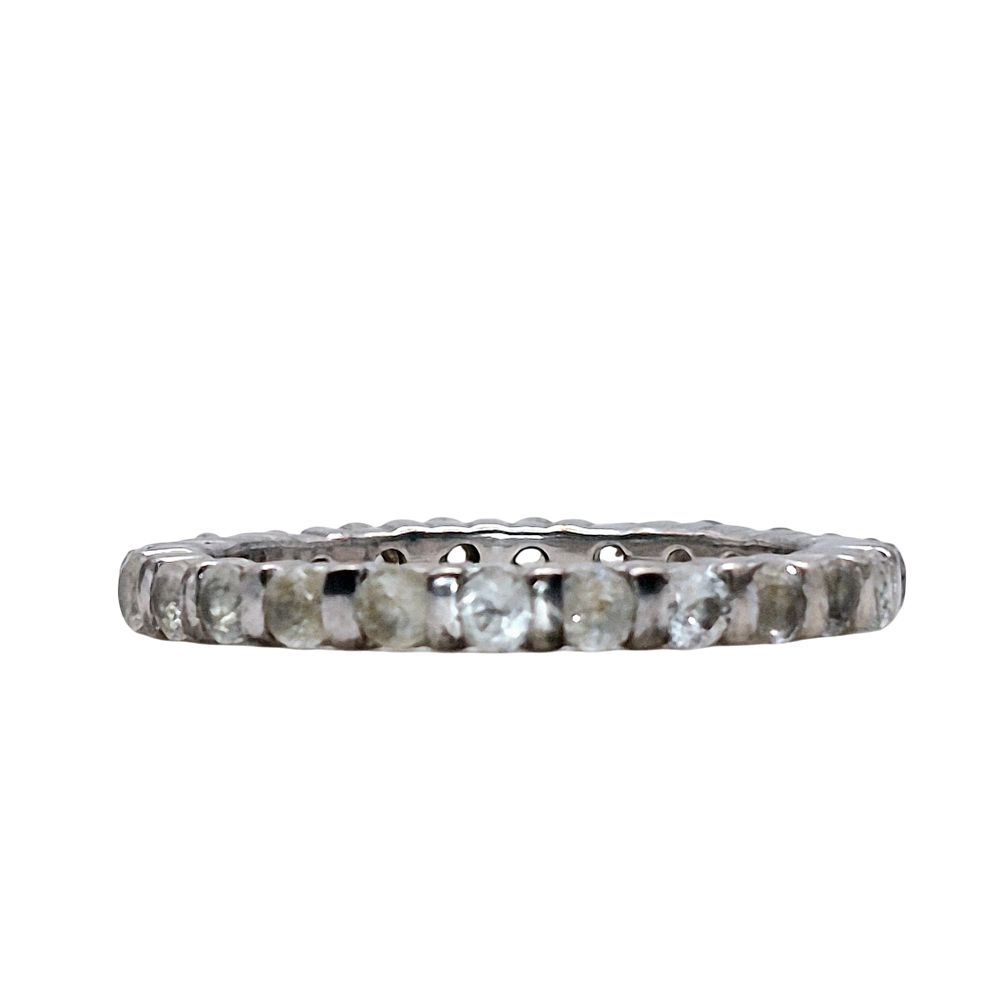 Lot 175: PJM Sterling Aquamarine Eternity Band Ring Size 9