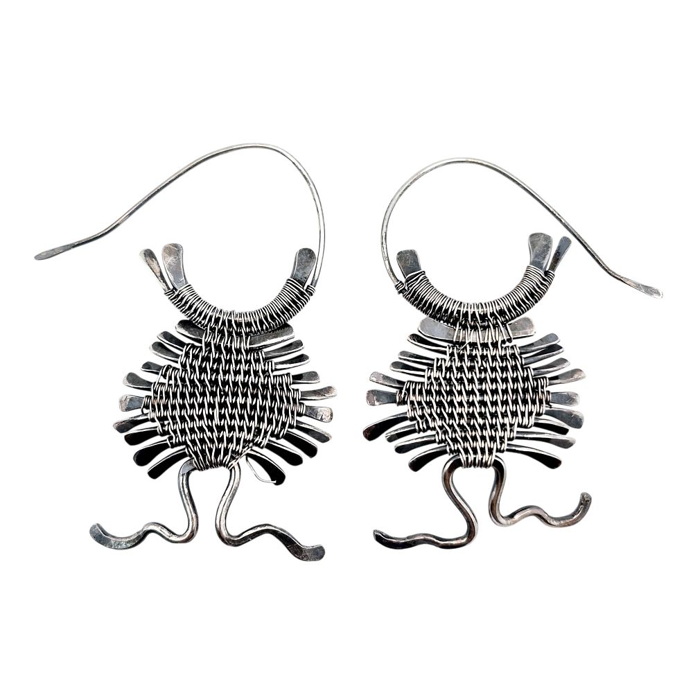 Lot 179: Sterling Wire Wrapped Drop Earrings