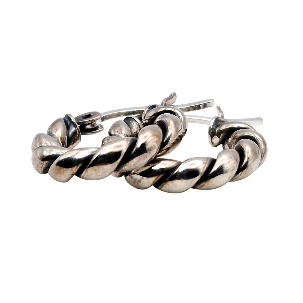 Lot 190: RL Sterling Twisted Hoop Earrings