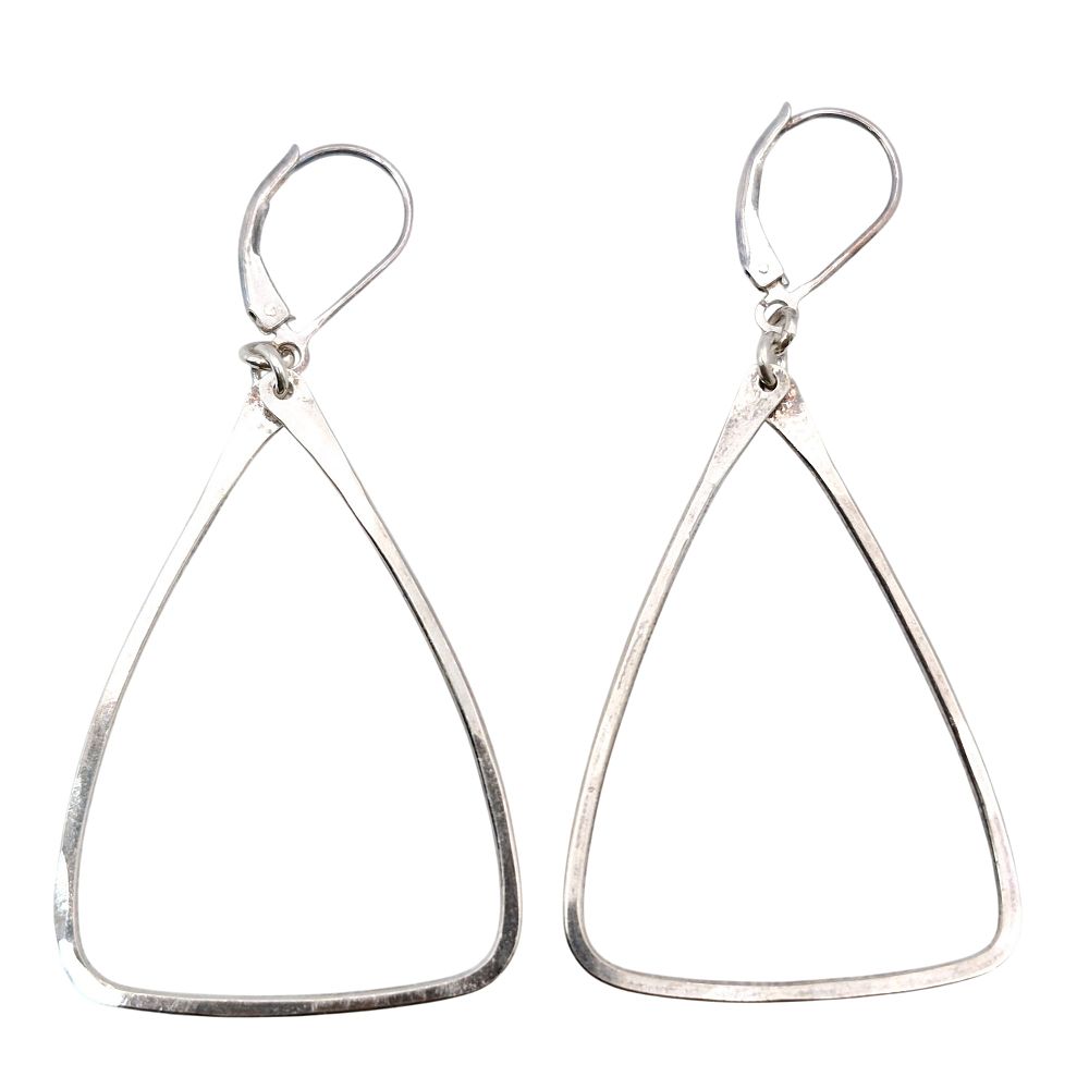 Lot 302: Sterling Open Triangle Dangle Earrings