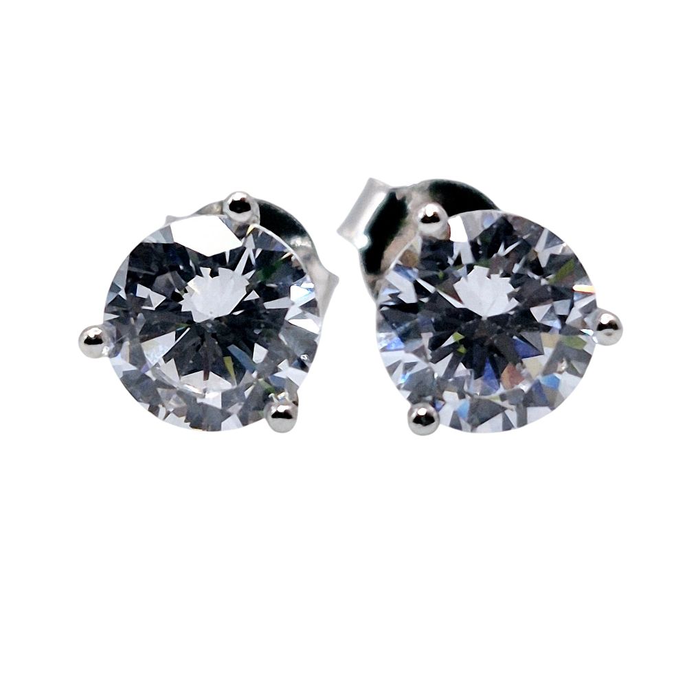Lot 321: HVE Sterling Cubic Zirconia Stud Earrings