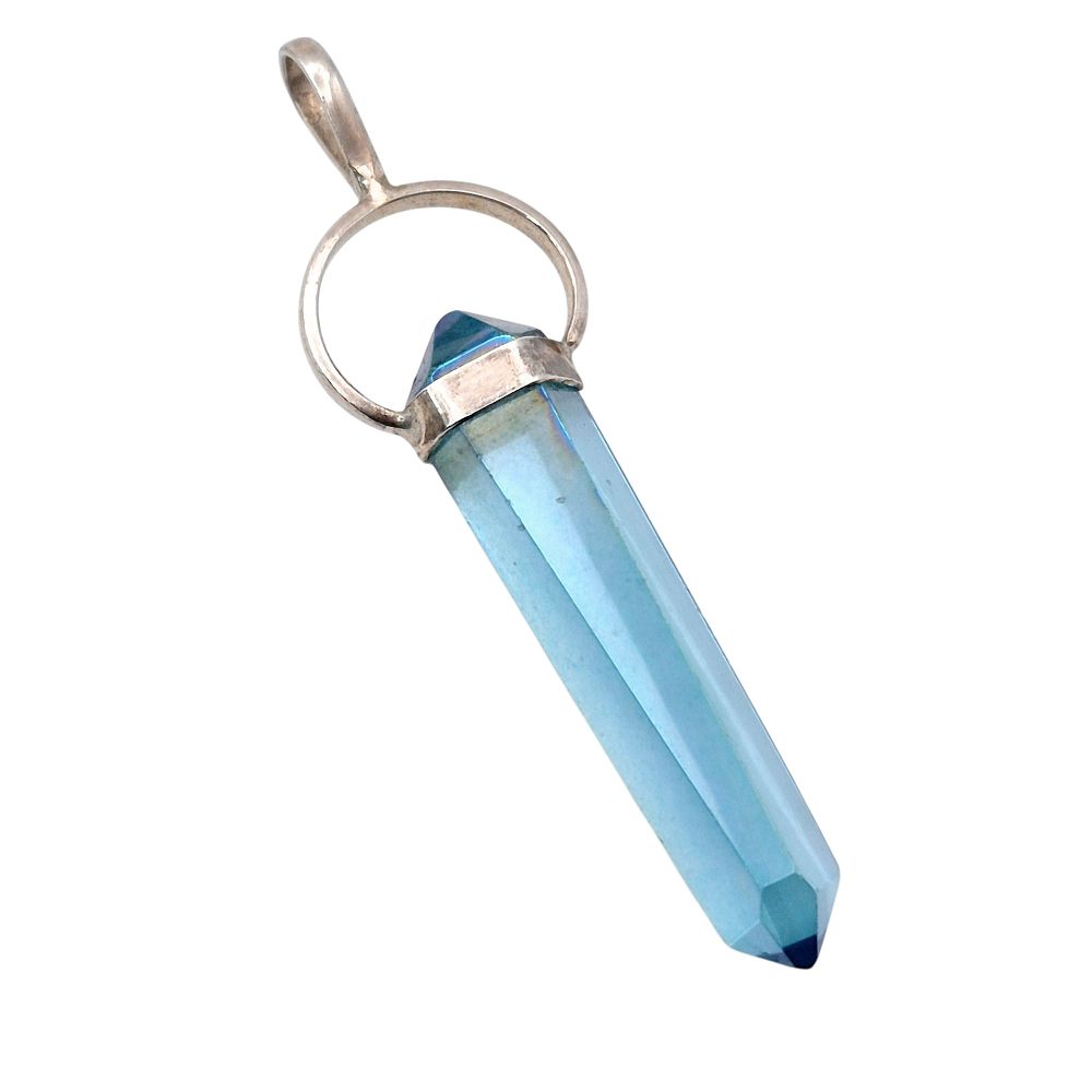 Lot 323: Sterling Aquamarine Crystal Pendant