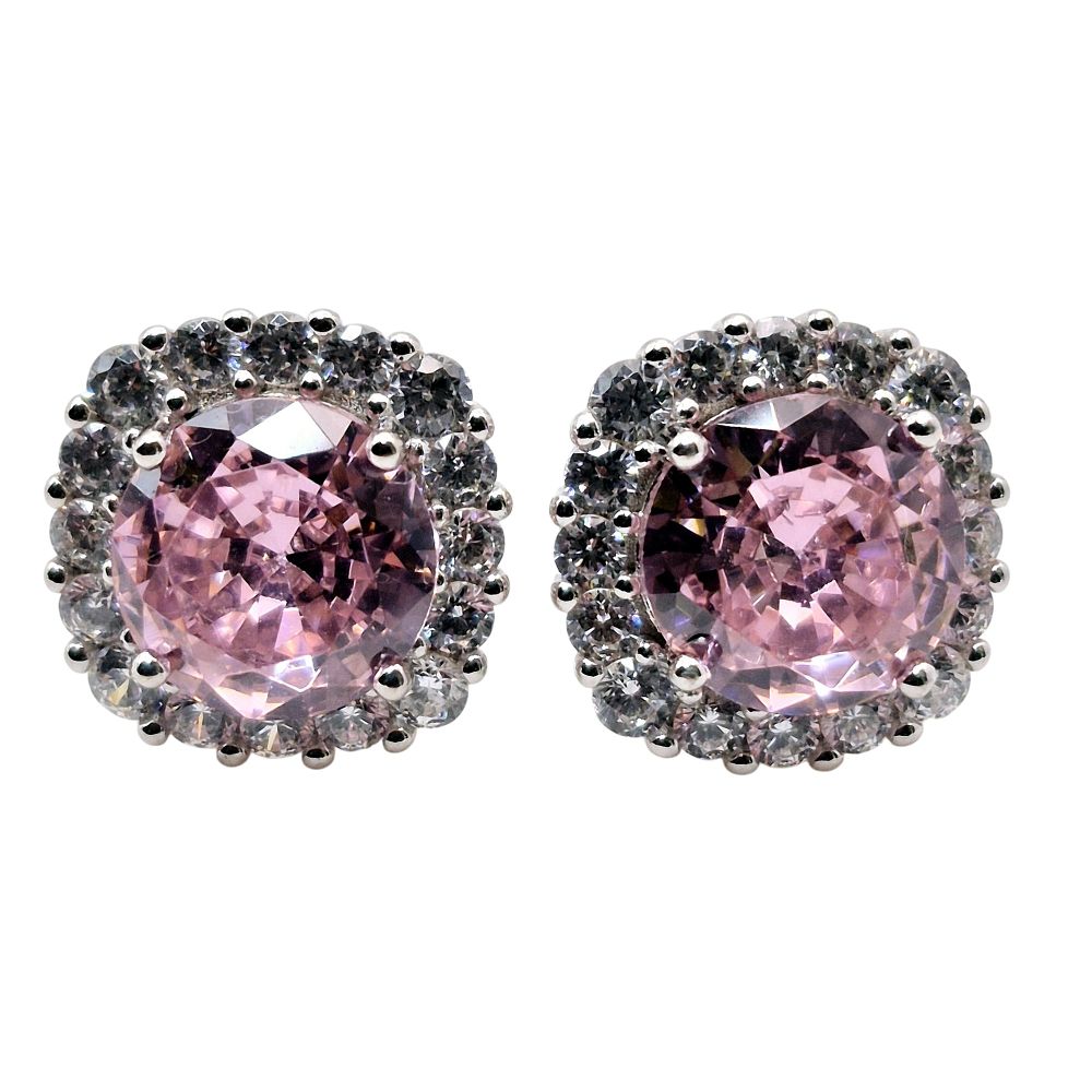 Lot 328: Sterling Rhinestone Halo Stud Earrings
