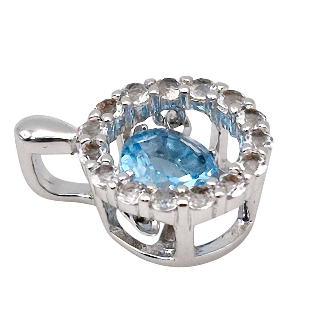 Lot 339: PCT Sterling Topaz Spinel Surround Pendant