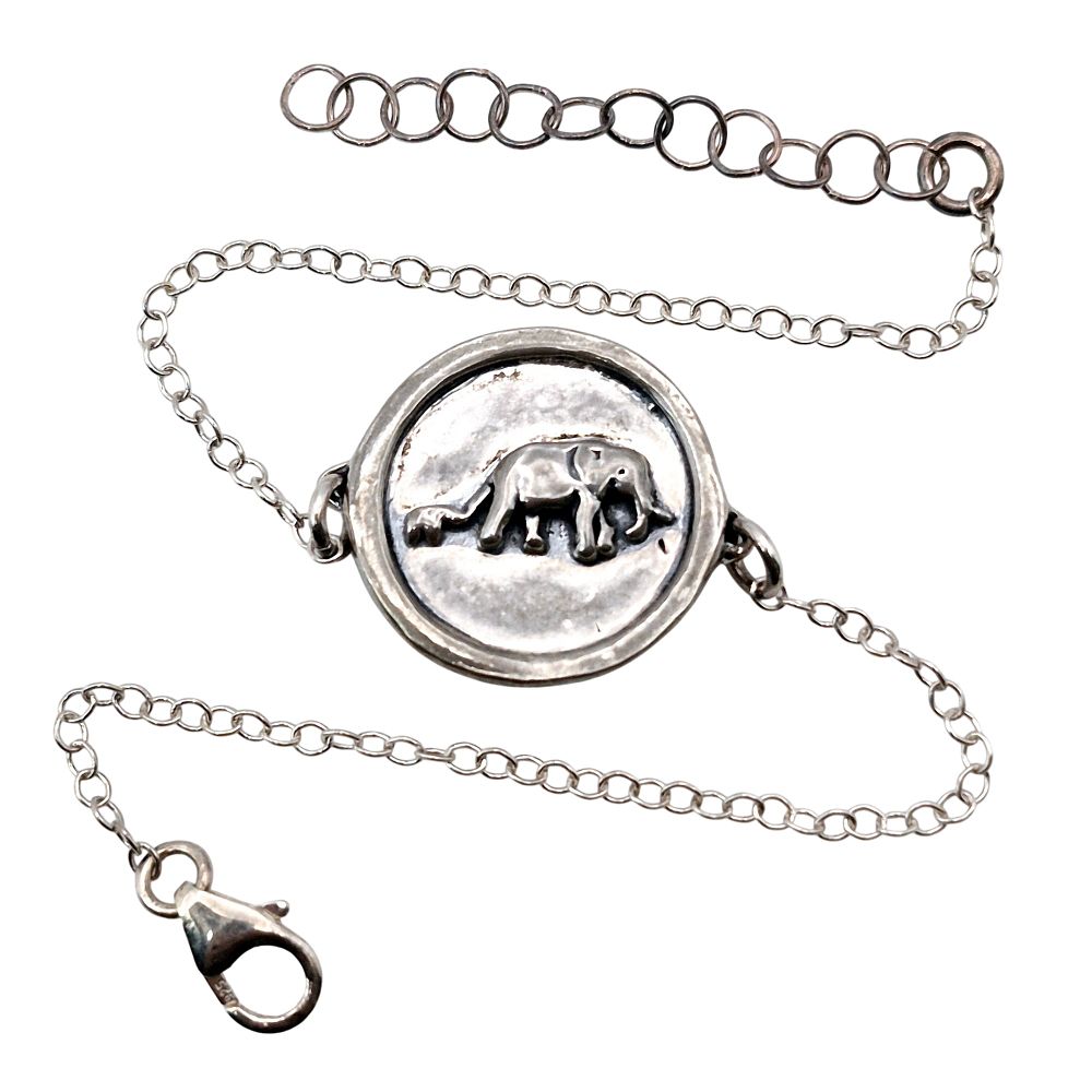 Lot 347: Sterling Sheldrick Wildlife Trust Pendant Cable Chain Bracelet