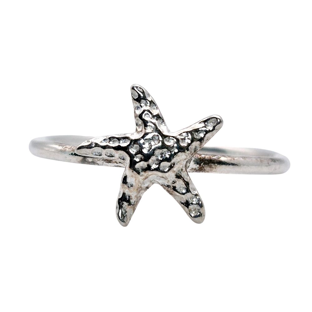 Lot 348: Sterling Starfish Ring Size 7