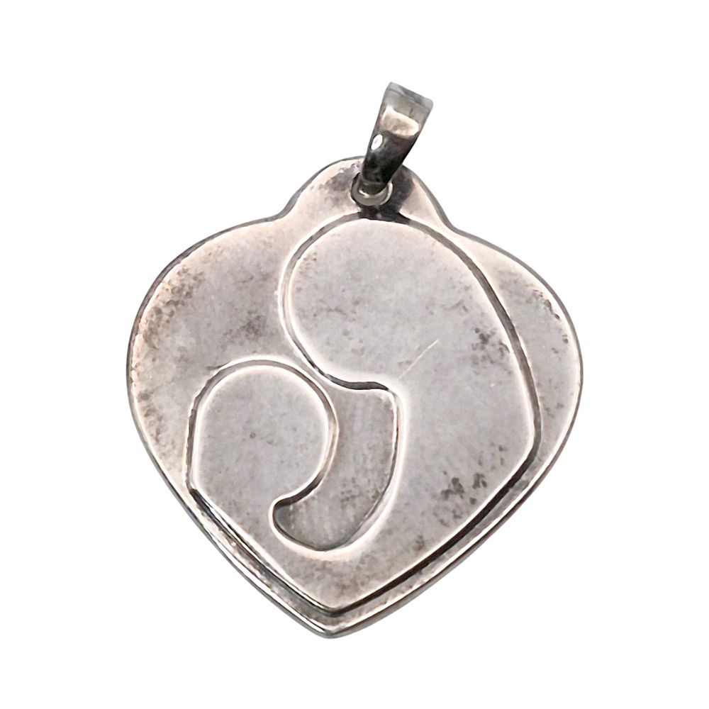 Lot 350: Sterling Mother Child Heart Pendant