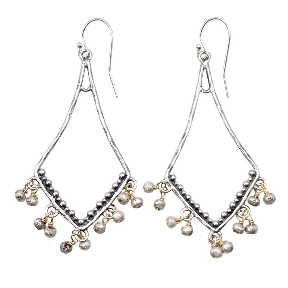 Lot 368: Sterling Chandelier Dangle Earrings