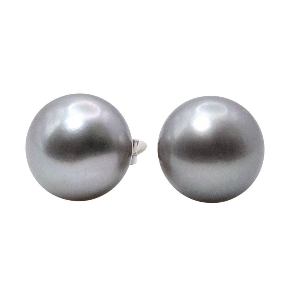 Lot 371: Signed Sterling Pearl Stud Earrings
