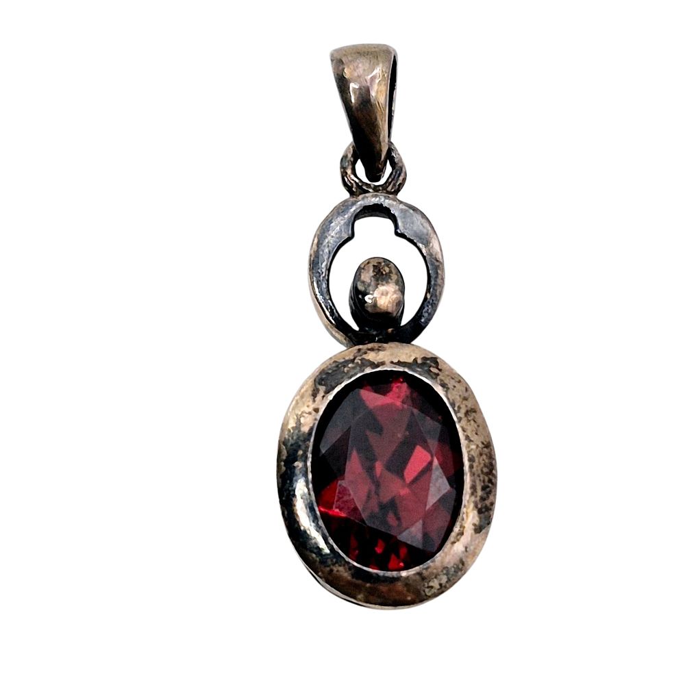 Lot 381: LUC Sterling Garnet Pendant