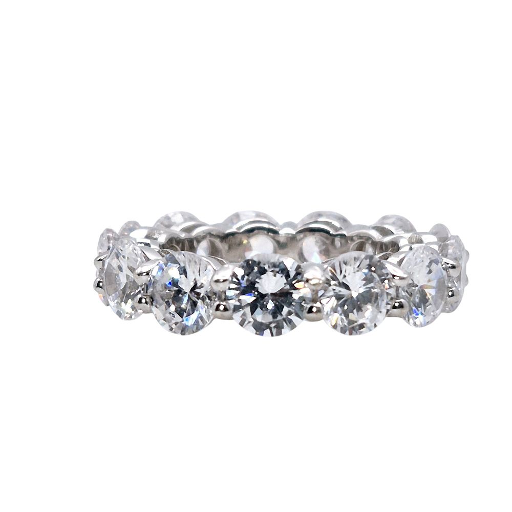 Lot 396: Sterling Rhinestone Eternity Band Ring Size 5