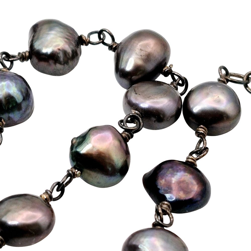 Lot 439: Sterling Clasp Pearl Necklace
