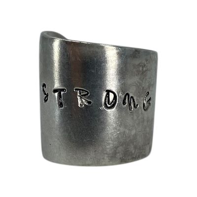 Sterling Strong Engraved Spoon Ring 19g Sz 7
