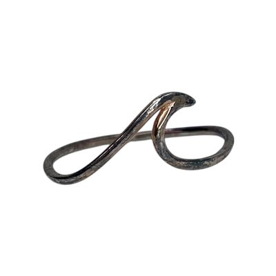 Gold Over Sterling Thin Wave Ring Sz 7.25 1g Engraved 925, Sold as is - Gold has chipped off