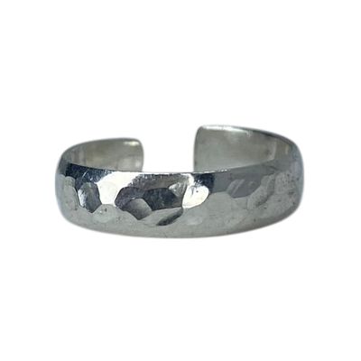 Sterling Hammered Adjustable Ring Sz 3.5 1.53g