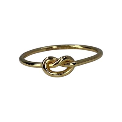 Signed Gold Over Sterling Dainty Knot Ring Sz 7 1.02g Engraved 925 Sterling Forever