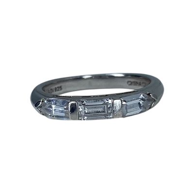 Signed Sterling CZ Channel Set Band Sz 7 3.1g Engraved ADI 925 CZ China