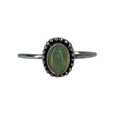 Sterling Oval Moonstone Ring Sz 6.5 1.32g