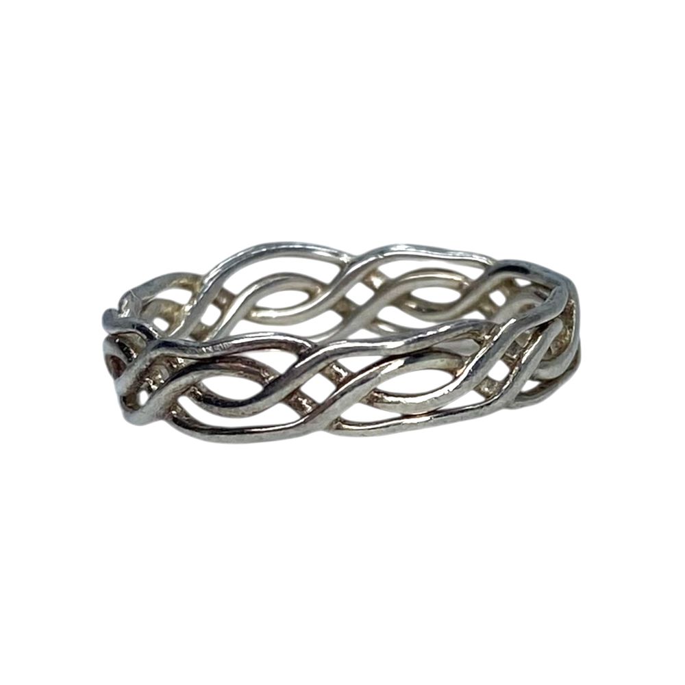 Lot 188: Signed Sterling Braided Ring SZ 9 2.1g