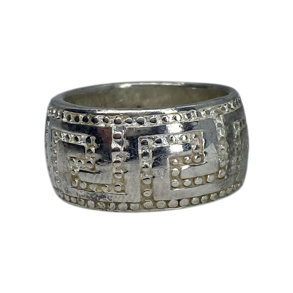 Lot 189: Sterling Maze Textured Ring SZ 7.5 11g