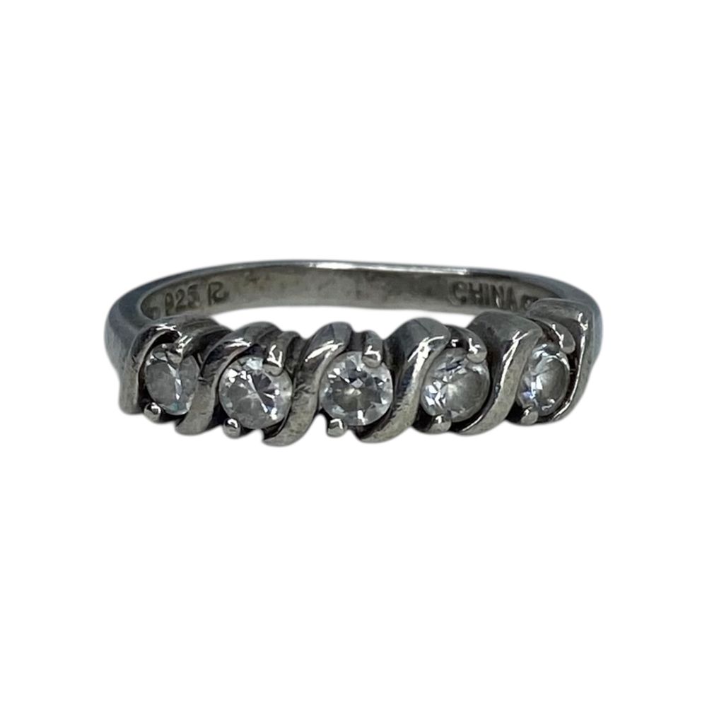 Lot 190: Ross Simmons Sterling Round CZ S Ring SZ 7.75 3.3g