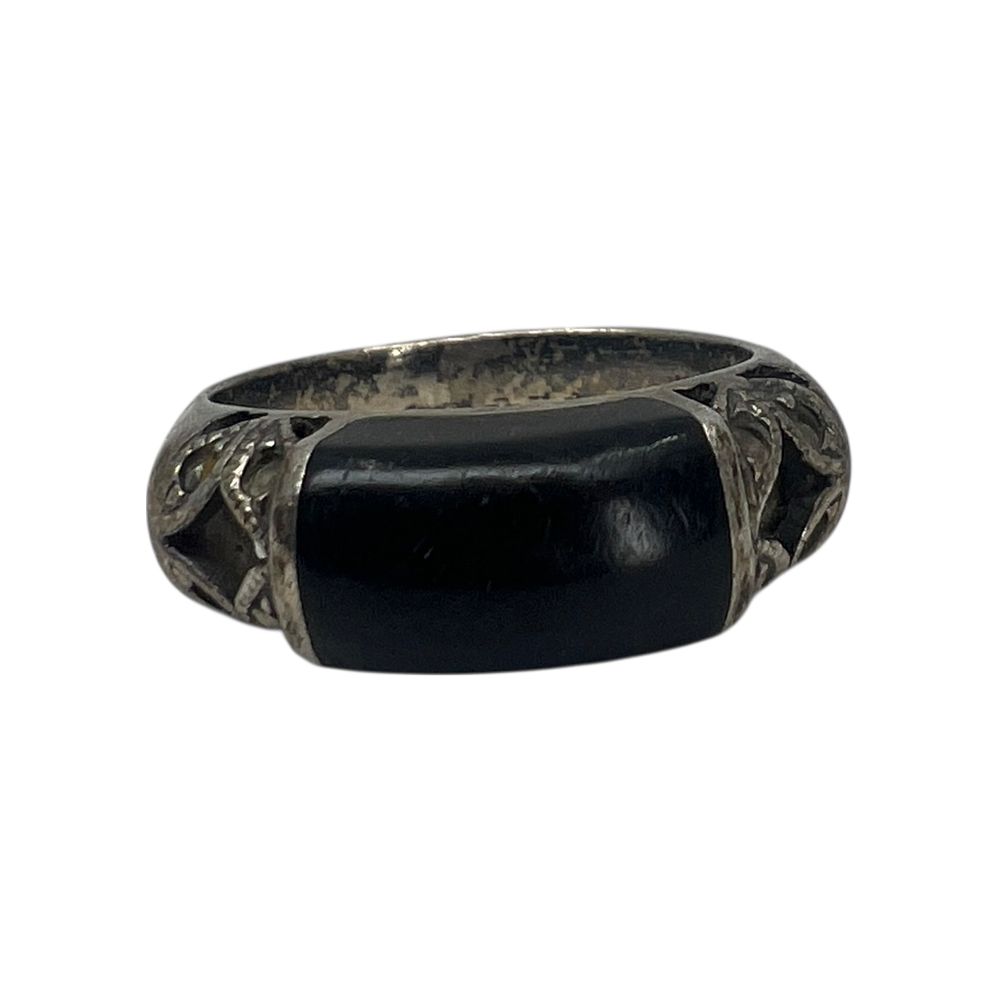 Lot 198: Signed Sterling Multi Stone Art Deco Ring SZ 7.5 4g