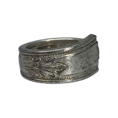Sterling Ornate Spoon Ring SZ 6 9g Engraved Roger and Sons on the inside