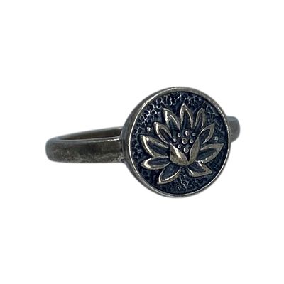 Sterling Lotus Flower Ring SZ 4.5 2g Engraved 925