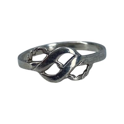 Sterling Intertwined Cut Out Ring SZ 5.5 1.2g Engraved 925