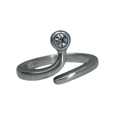 Avon Sterling Bypass Rhinestone Knuckle Ring SZ 2.5 2g Engraved Avon, 925 Copyright