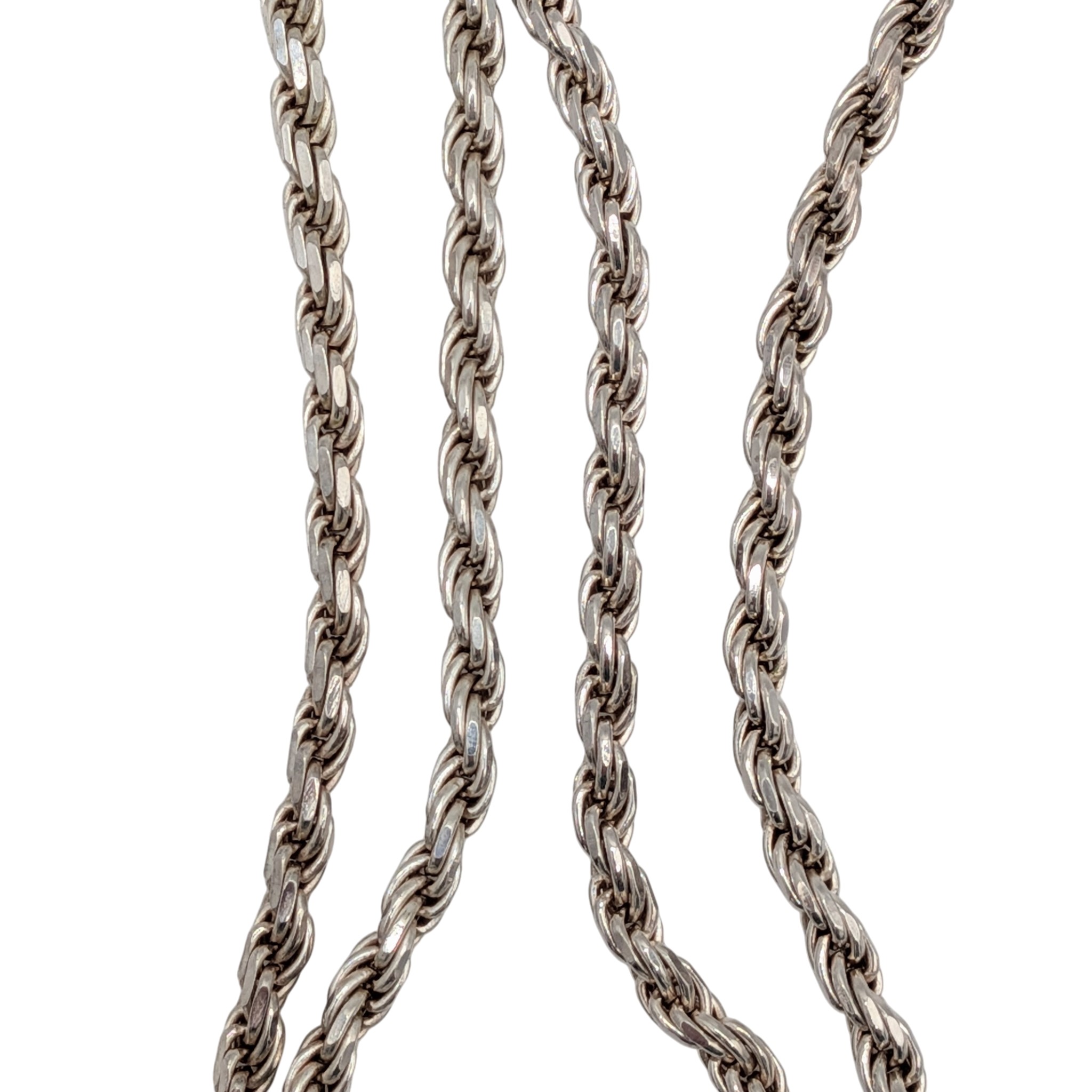 Milor Italian Sterling Silver 4mm Rope Chain Necklace
