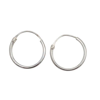 Sterling Silver Endless Hoop Earrings. Signed 925. .1g
