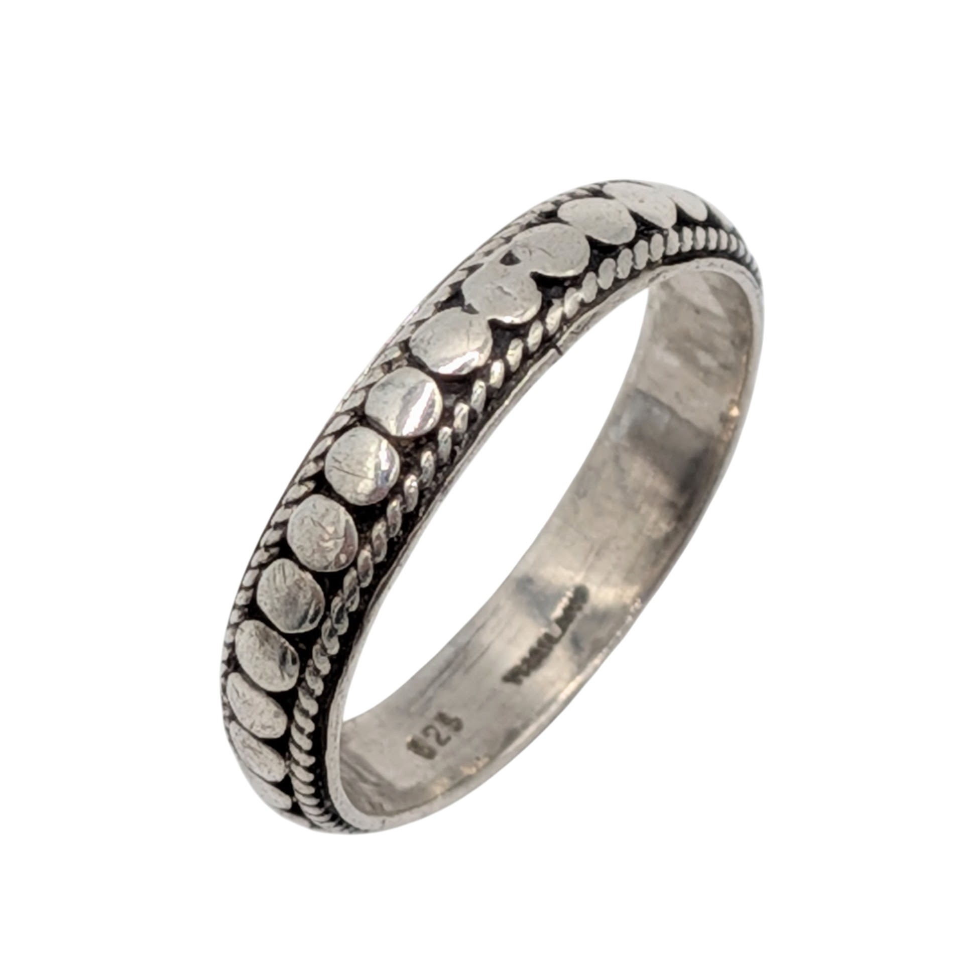 Sterling Silver Coin Dot Ring Size 10