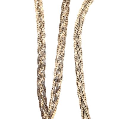 Vior Italian Sterling Silver Braided Chain Necklace. Vior Italy Sterling Silver 3mm Braided 