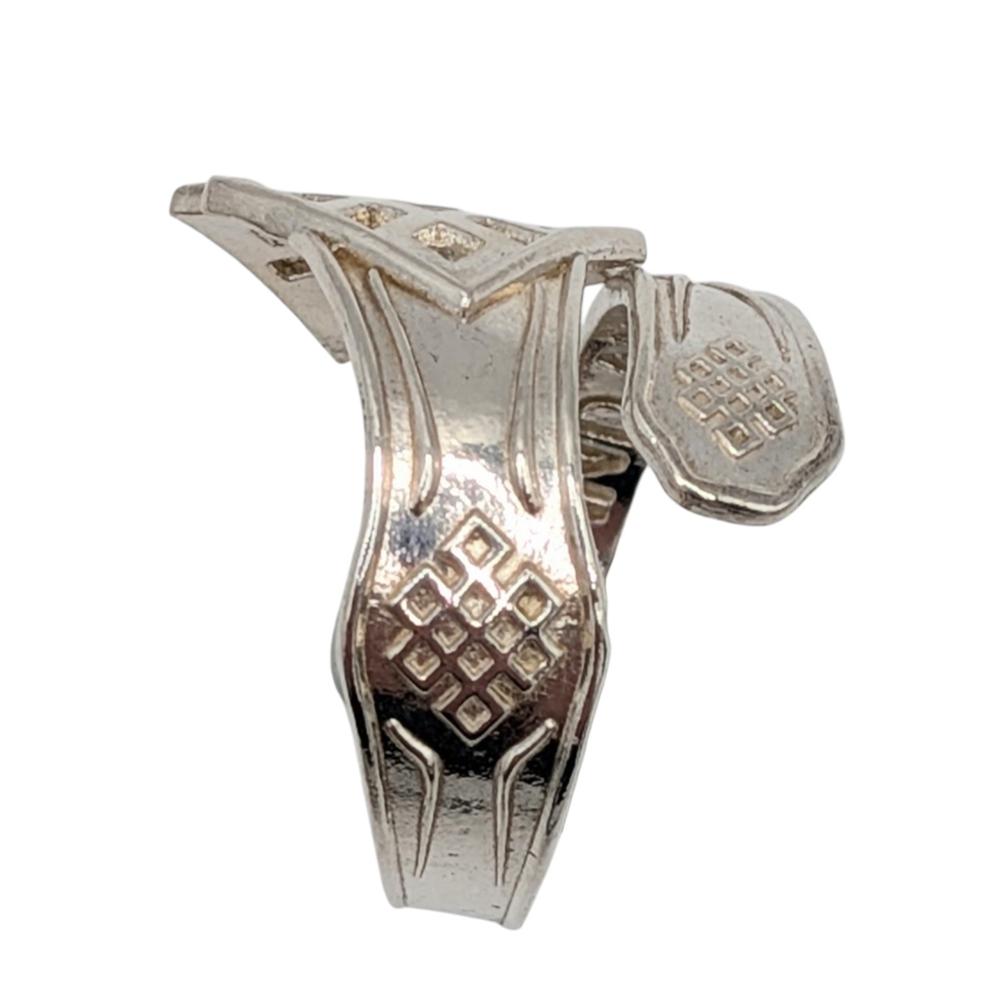 Alex & Ani Sterling Silver Modern Geometric Wrap Ring Size 6.25