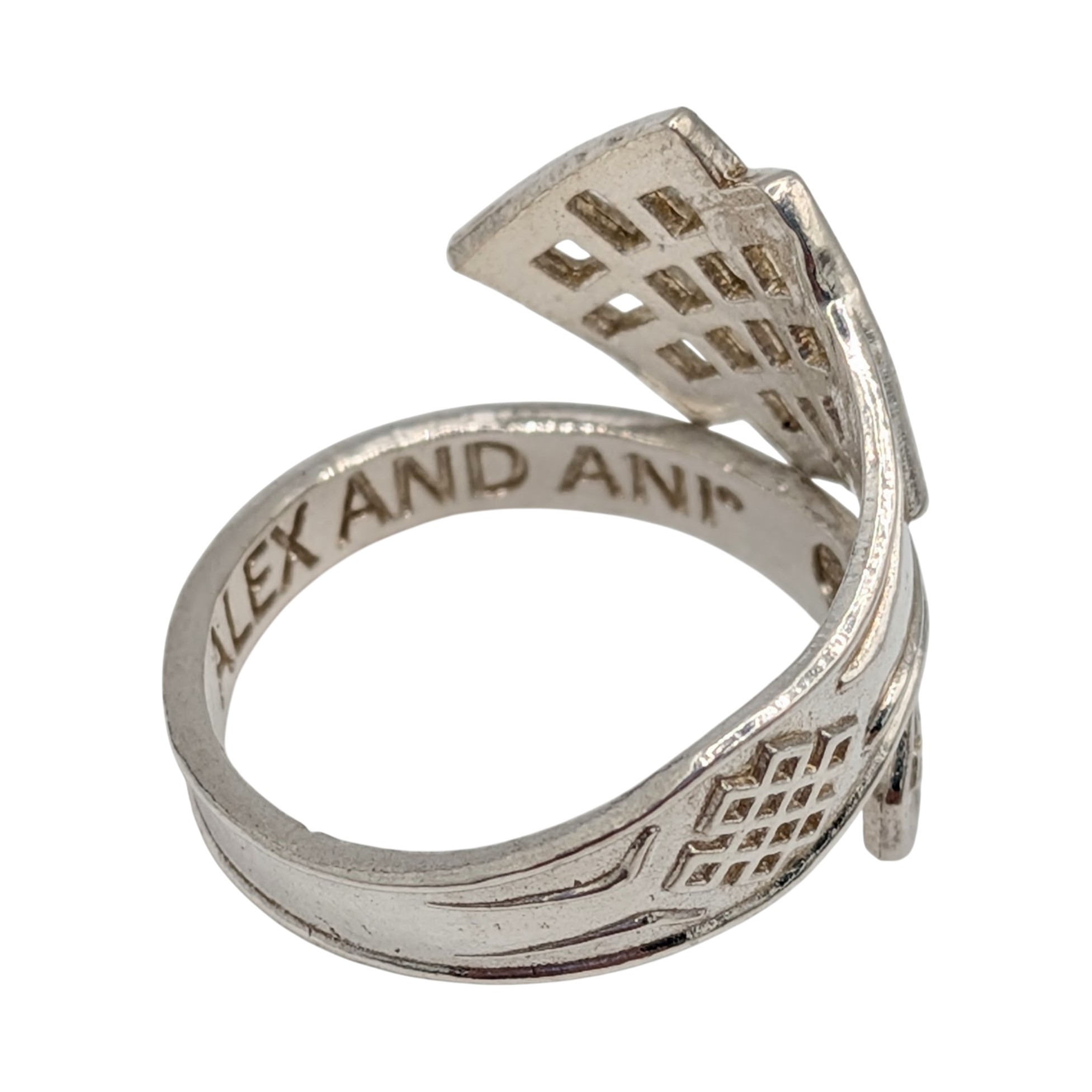 Alex & Ani Sterling Silver Modern Geometric Wrap Ring Size 6.25