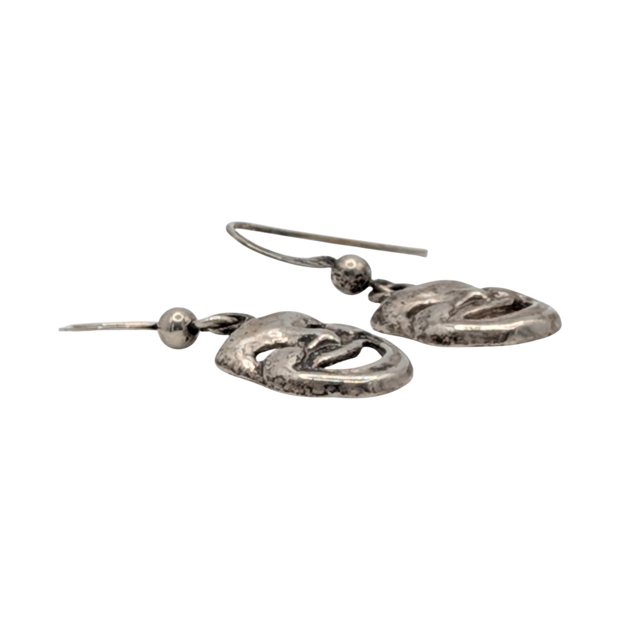 Sterling Silver Vintage Comedy Mask Earrings