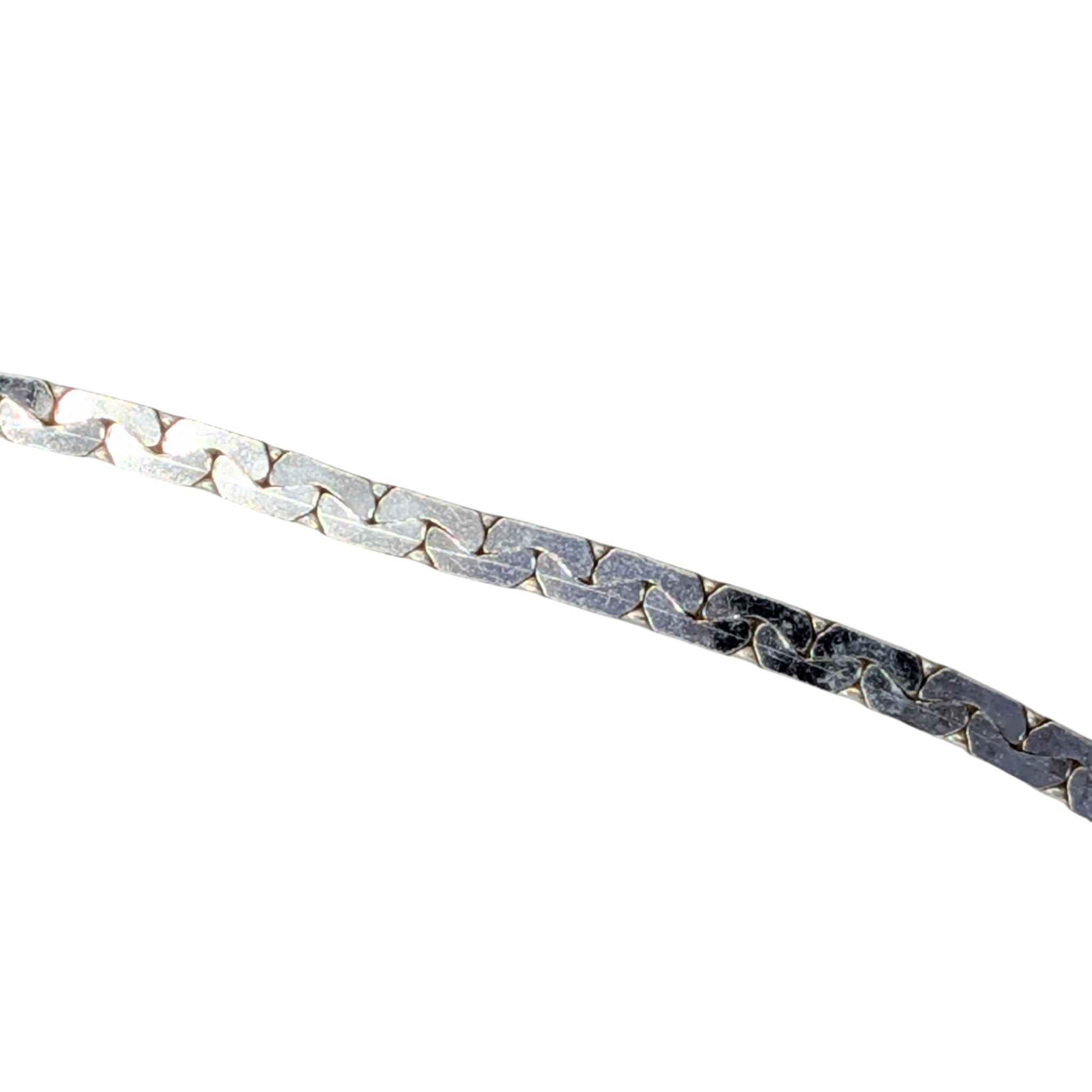 Signed Italian Sterling Silver C Bar Chain Bracelet