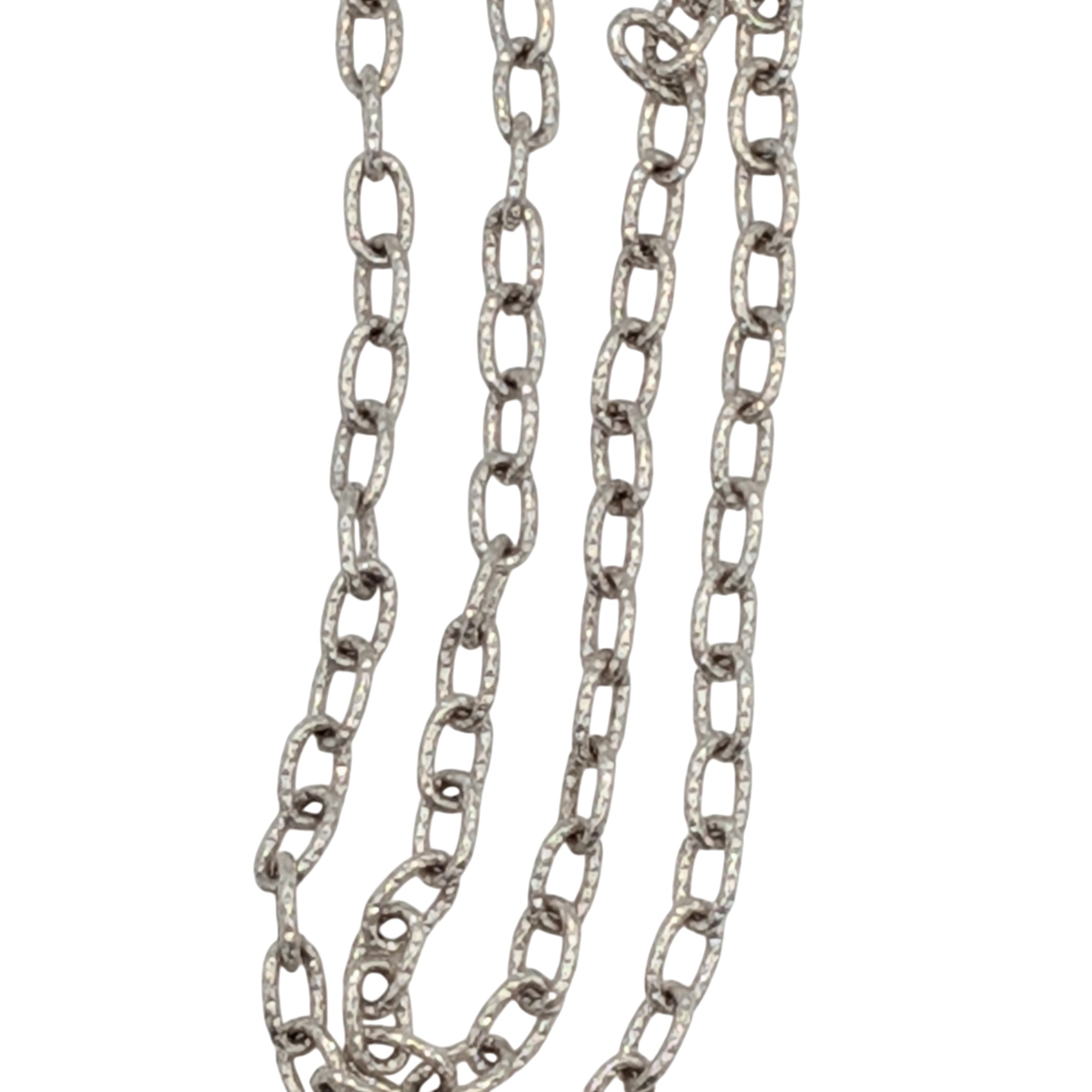 Signed Italy Sterling Silver Textured Cable Chain Bracelet