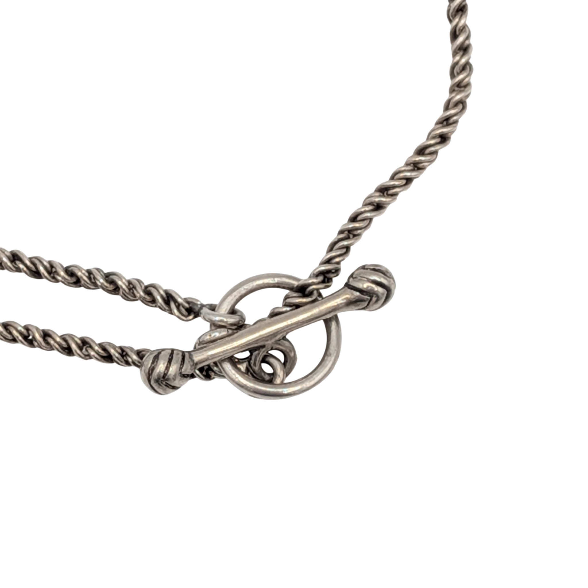 Signed Sterling Silver Dangle Ball Rope Chain Lariat Necklace
