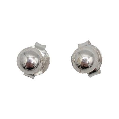 Signed Sterling Silver Ball Stud Earrings. Signed STE diamond BEE Ag 925. .5g