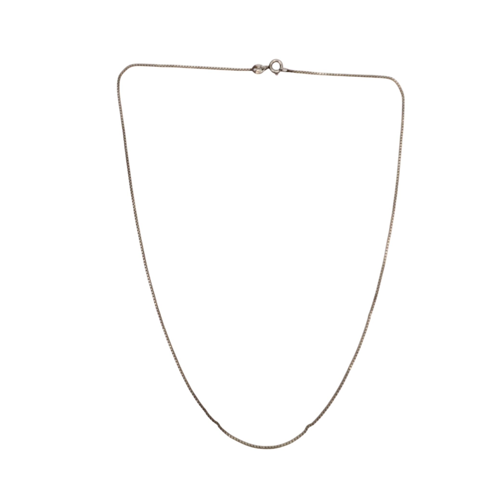 Italy Sterling Silver Box Chain Necklace