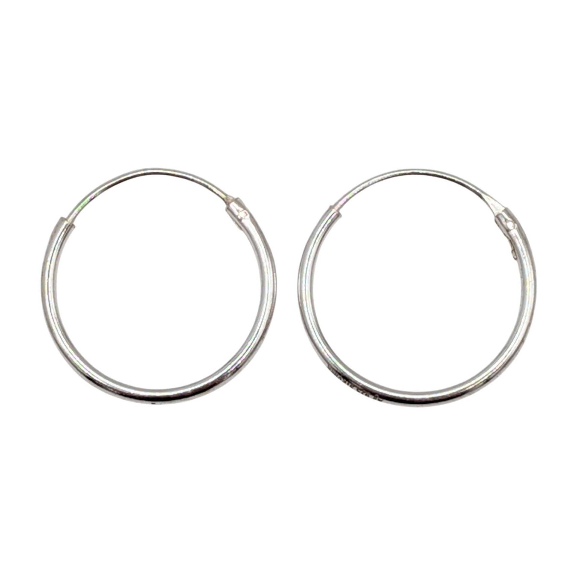 Signed Sterling Silver Small Hoop Earrings
