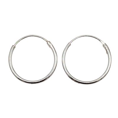 Signed Sterling Silver Small Hoop Earrings. Signed Ag 925 STE diamond BEE. .4g