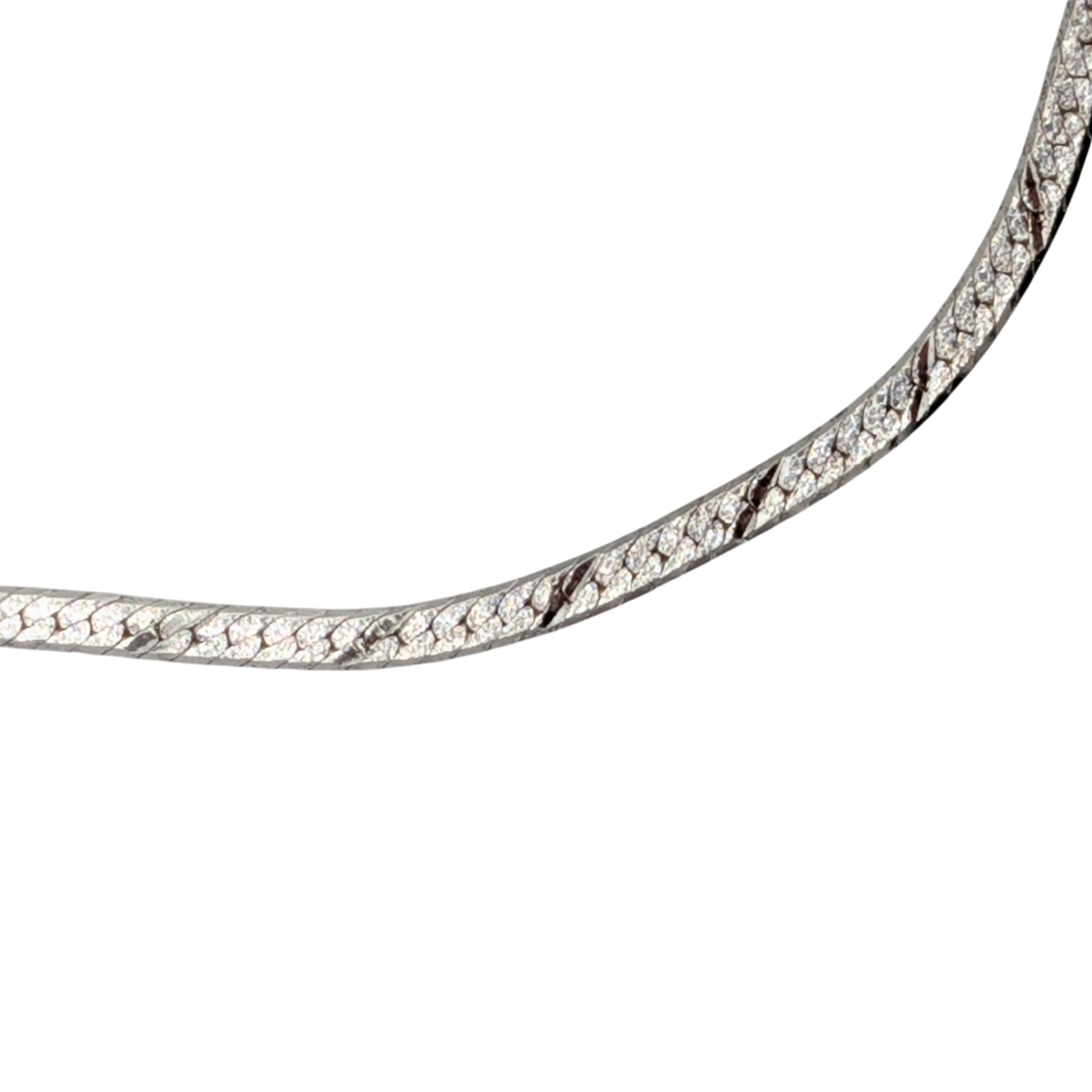 Signed Italy Sterling Silver Flat Snake Chain Bracelet