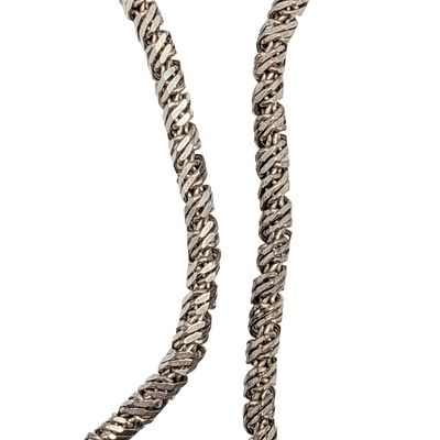 Italy Sterling Silver Twisted Curb Chain Bracelet. Italy Sterling Silver 3mm Twisted Curb Chain 
