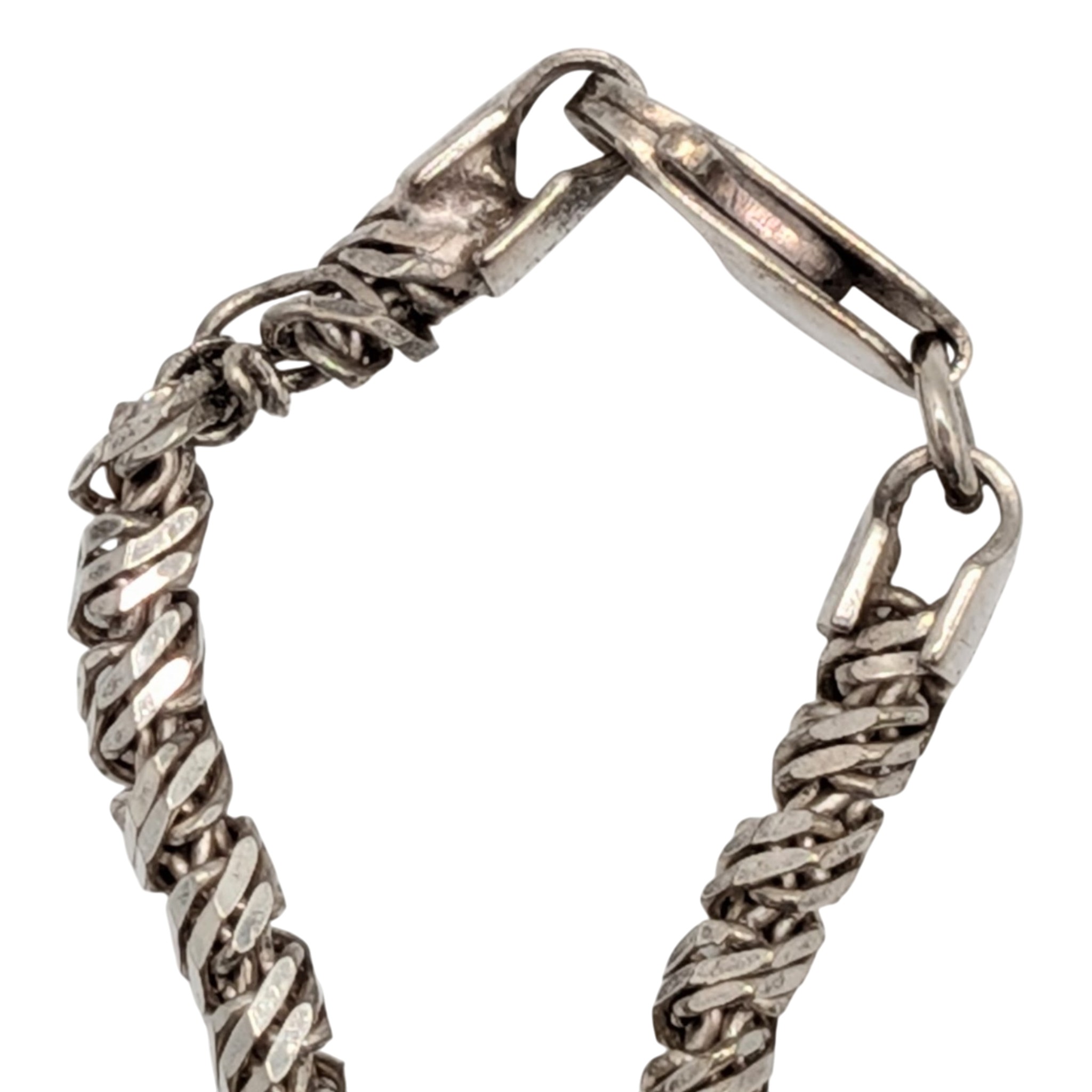 Italy Sterling Silver Twisted Curb Chain Bracelet