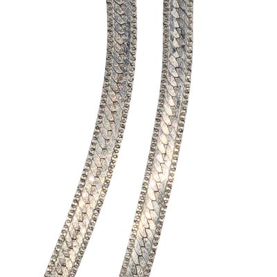 Signed Italy Sterling Silver Herringbone Flat Chain Necklace. Signed Italy Sterling Silver 5mm 