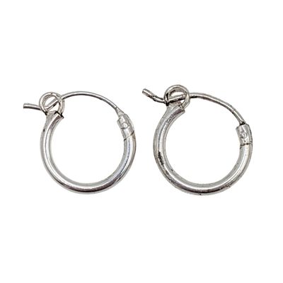 Sterling Silver Petite Polished Hoop Earrings. Signed TH 925. .5g